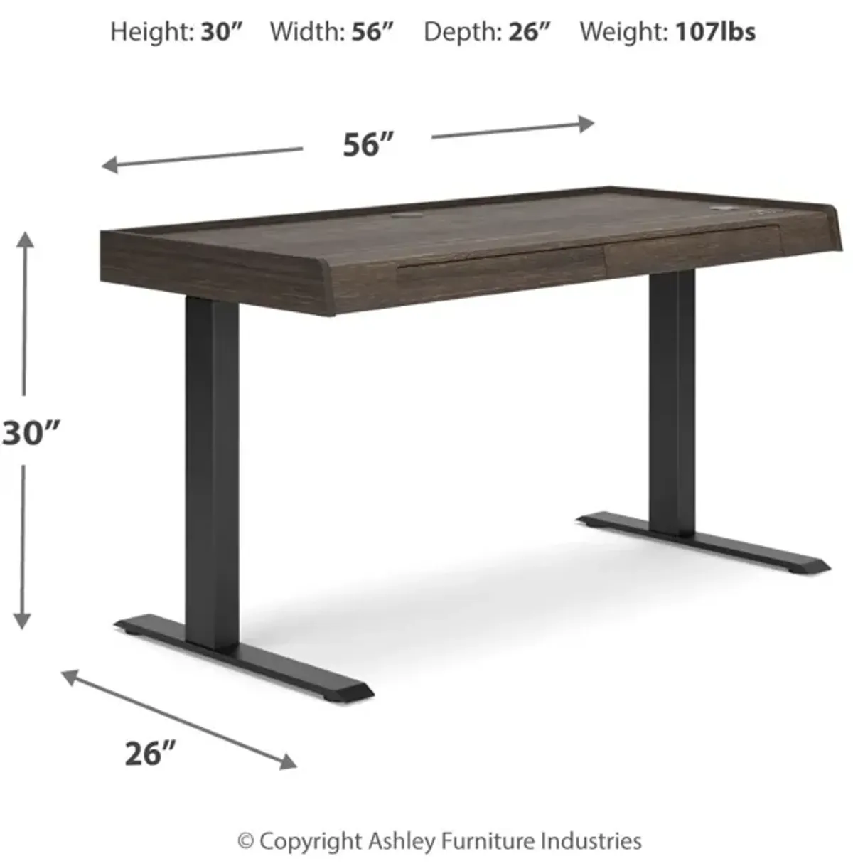 Zendex 55" Adjustable Height Desk