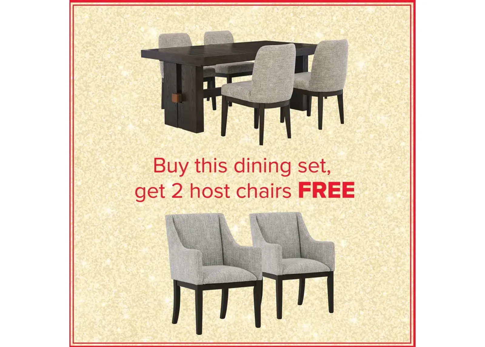 Burkhaus 5-Piece Dining Set And 2 Free Host Chairs