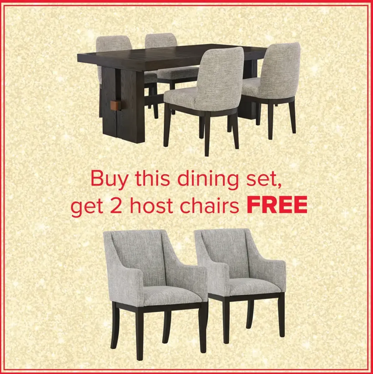 Burkhaus 5-Piece Dining Set And 2 Free Host Chairs