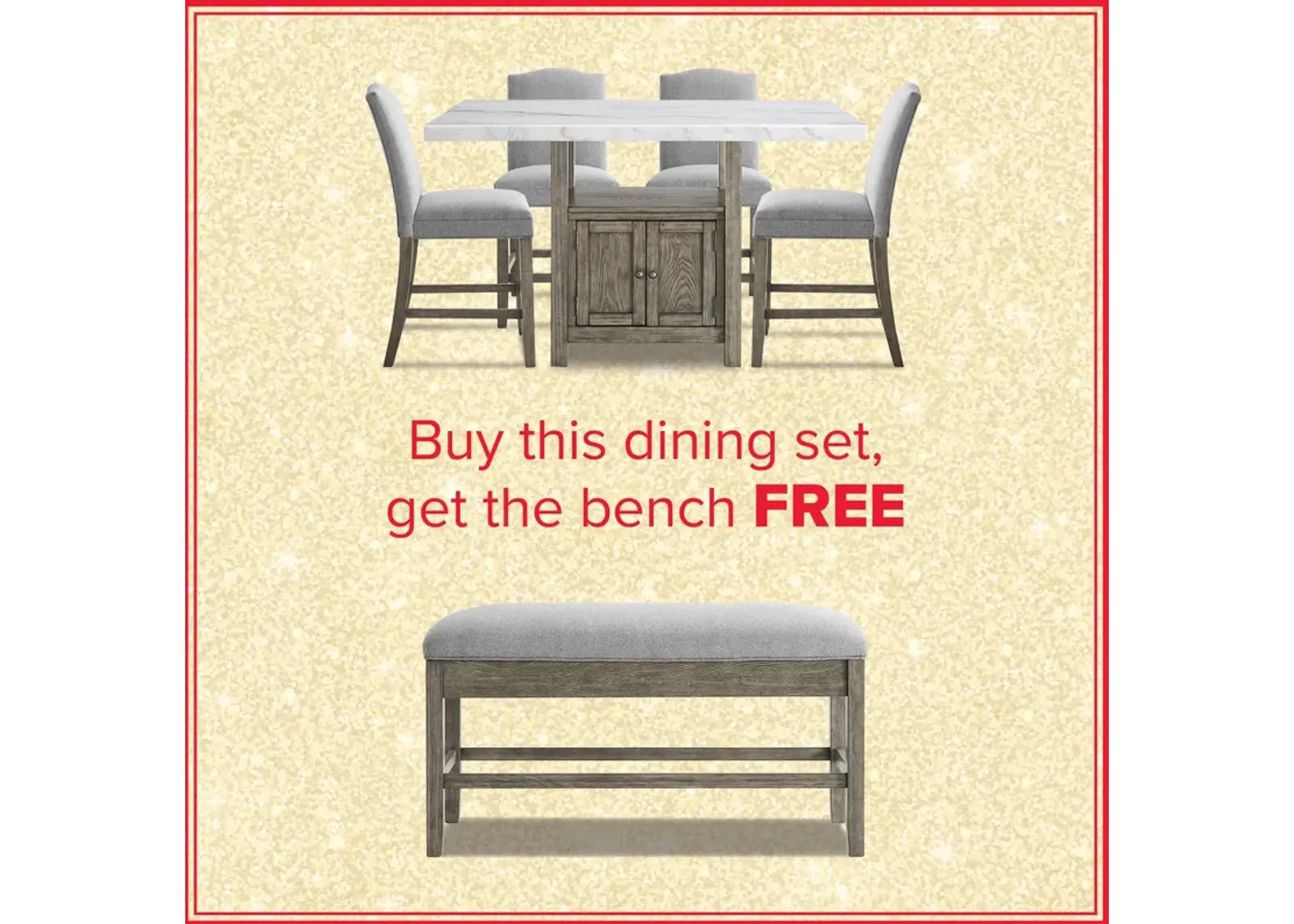 Ethan 5-Piece Counter Height Dining Set And Free Bench