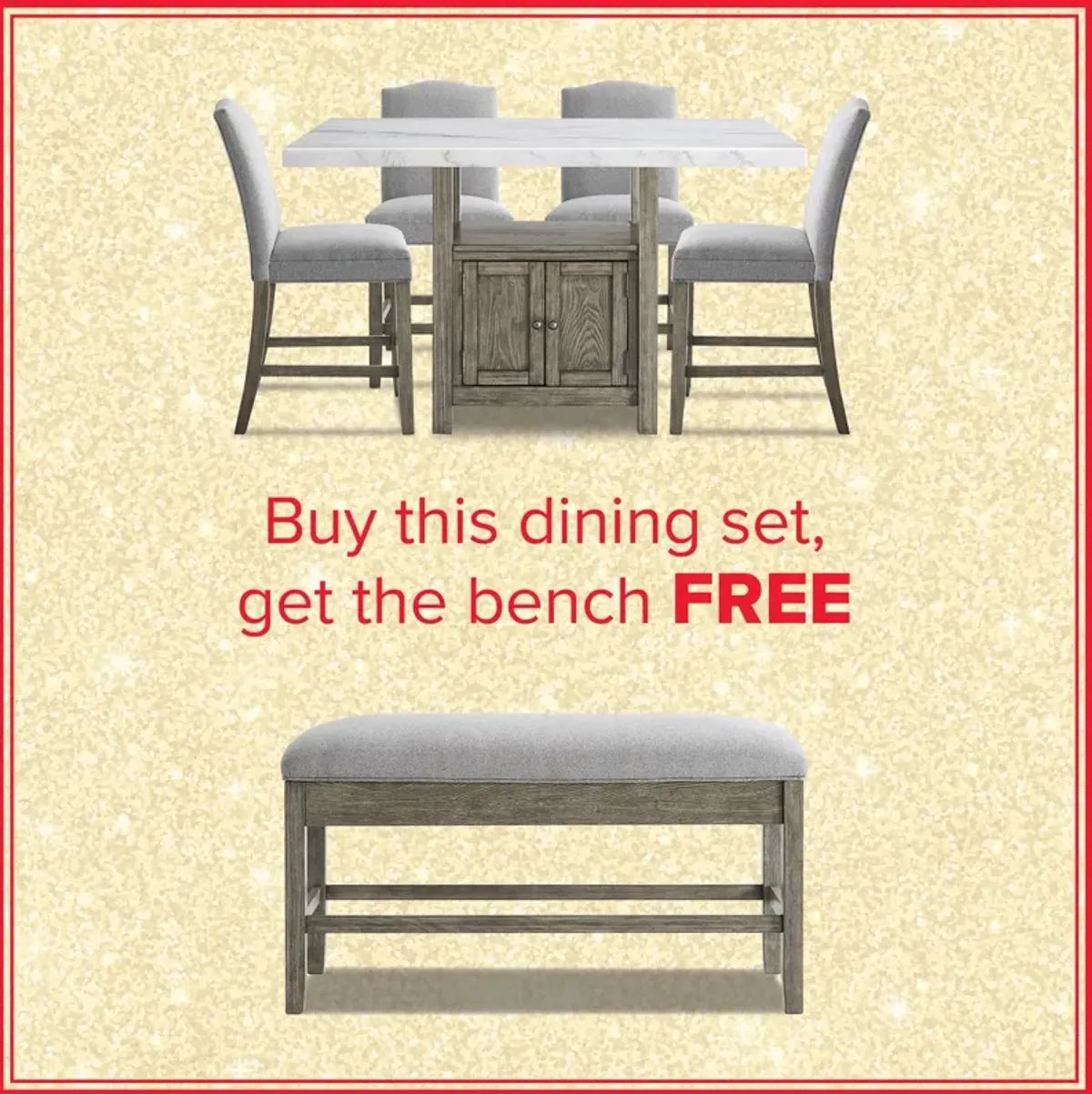 Ethan 5-Piece Counter Height Dining Set And Free Bench