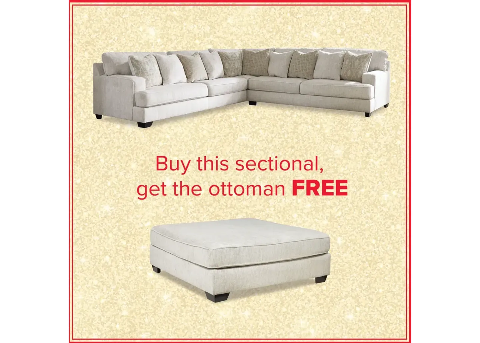 Rawcliffe 3-Piece Sectional And Free Ottoman