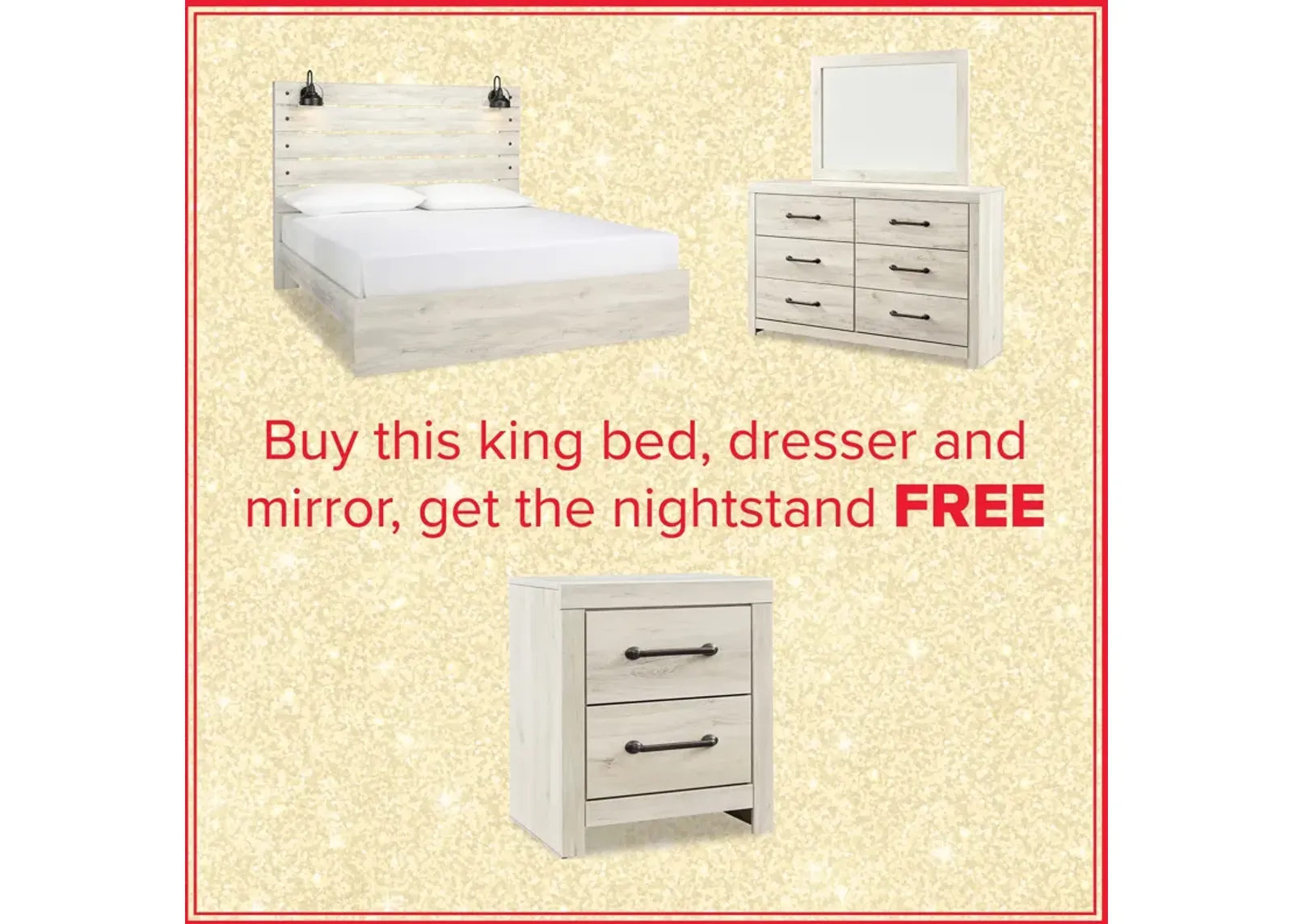 Cambeck King Bed, Dresser, Mirror And Free Nightstand