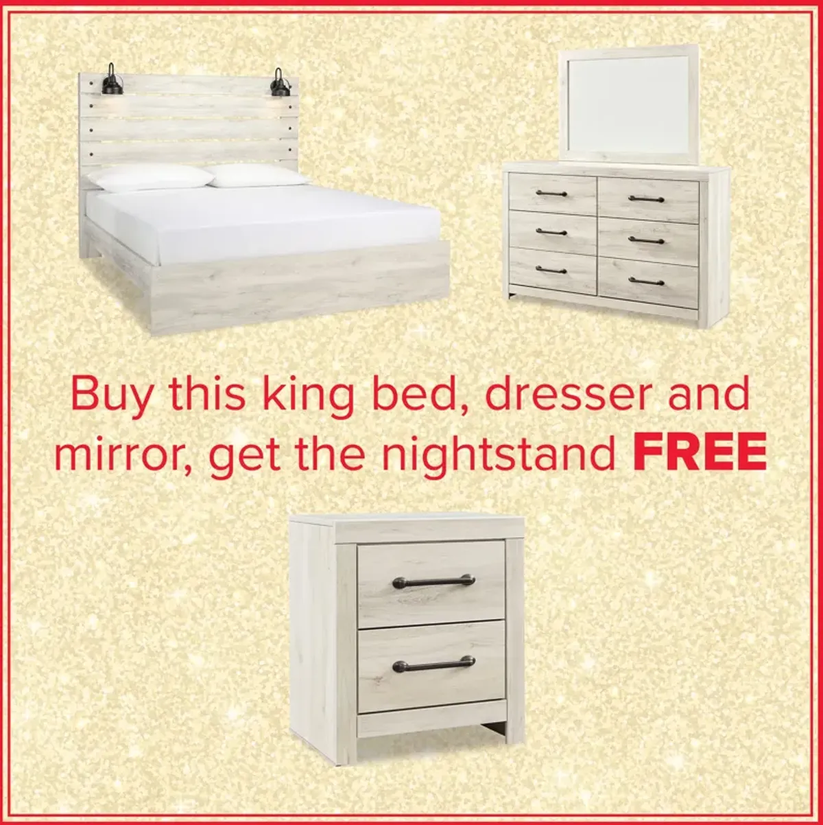 Cambeck King Bed, Dresser, Mirror And Free Nightstand