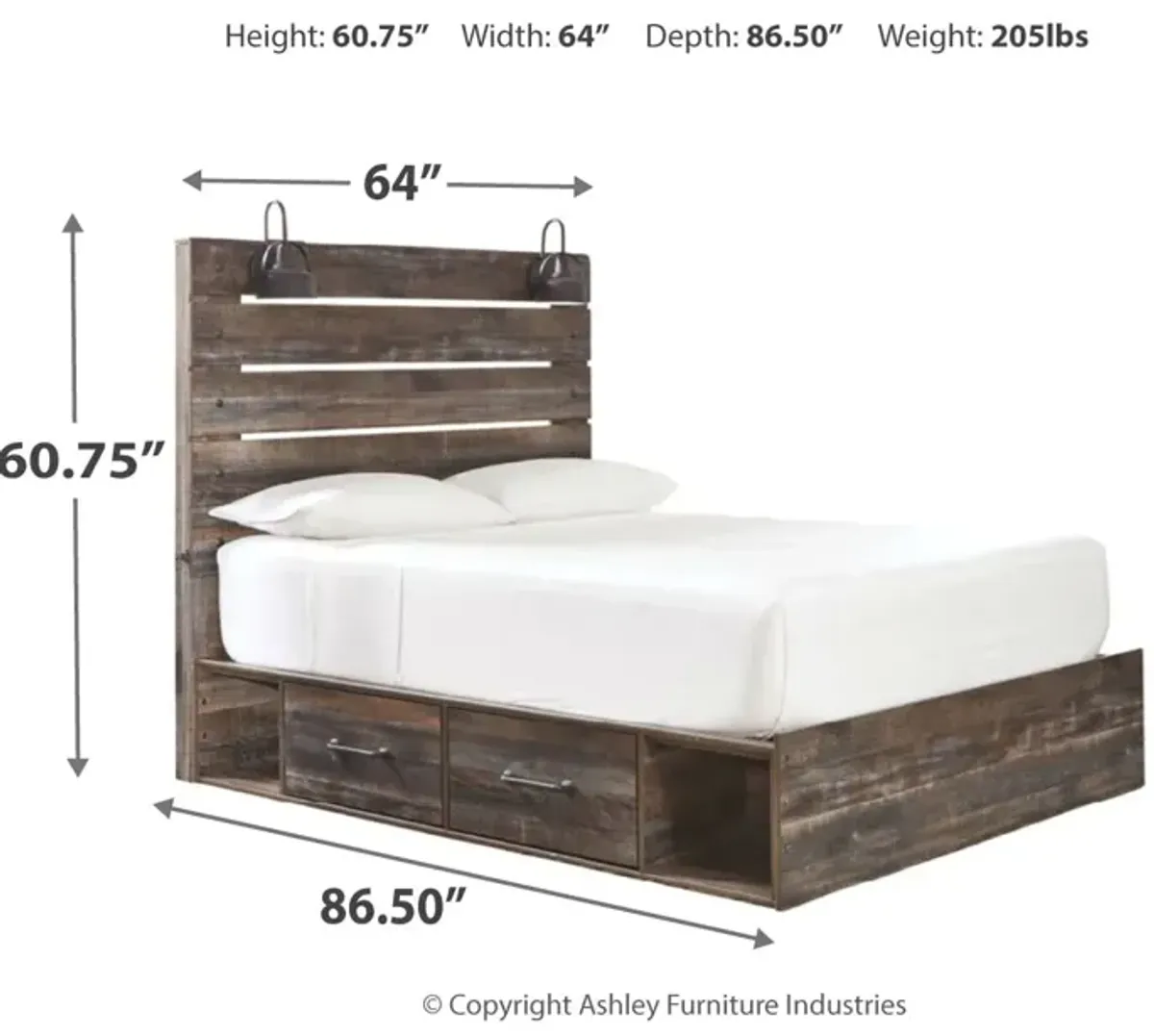 Drystan Single Side Storage Bed Queen