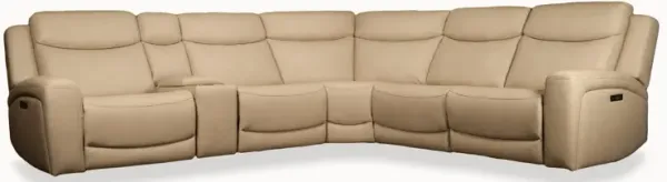 Drew & Jonathan Davidson 6-Piece Power Leather Sectional