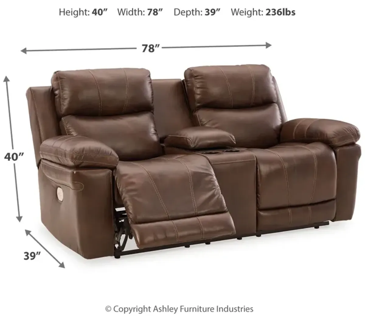 Edmar Power Reclining Loveseat With Console