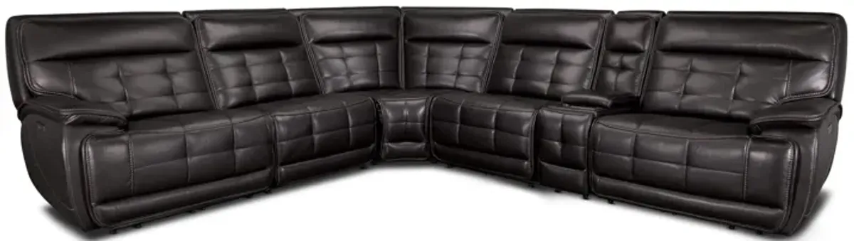 Pacific Heights 6-Pc Leather Power Reclining Sectional