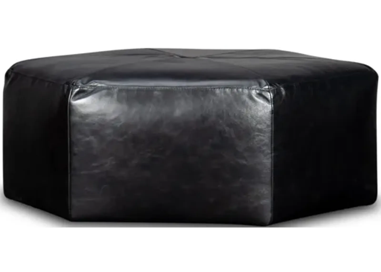 Hexi Leather Ottoman