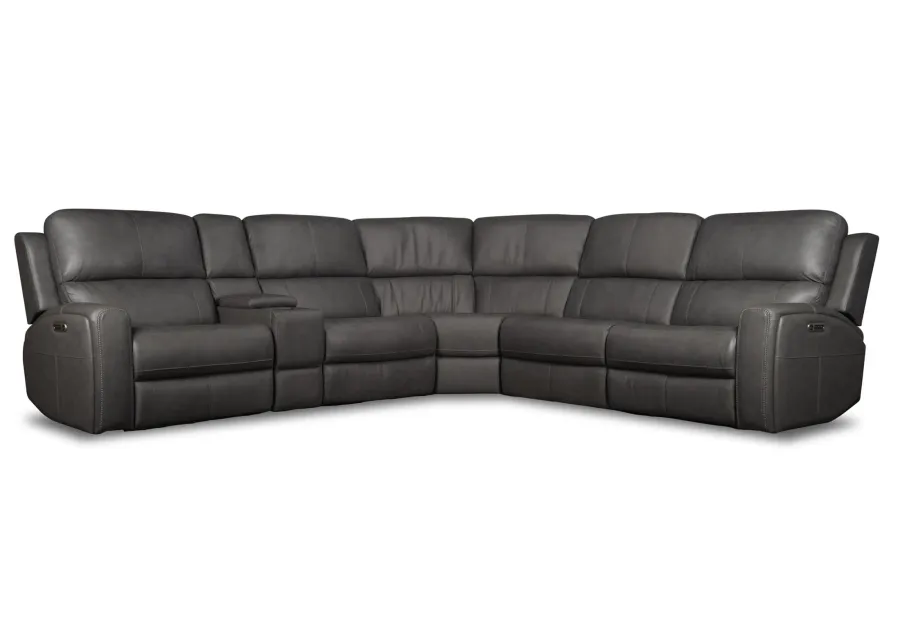 Lorain 6-Piece Power Leather Sectional