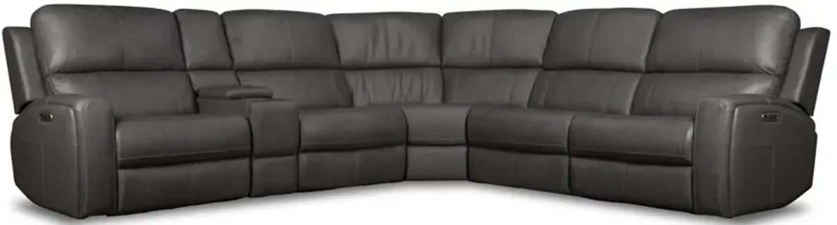 Lorain 6-Pc Zero Gravity Leather Power Reclining Sectional By Flexsteel