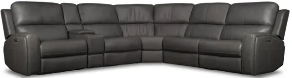 Lorain 6-Pc Zero Gravity Leather Power Reclining Sectional By Flexsteel