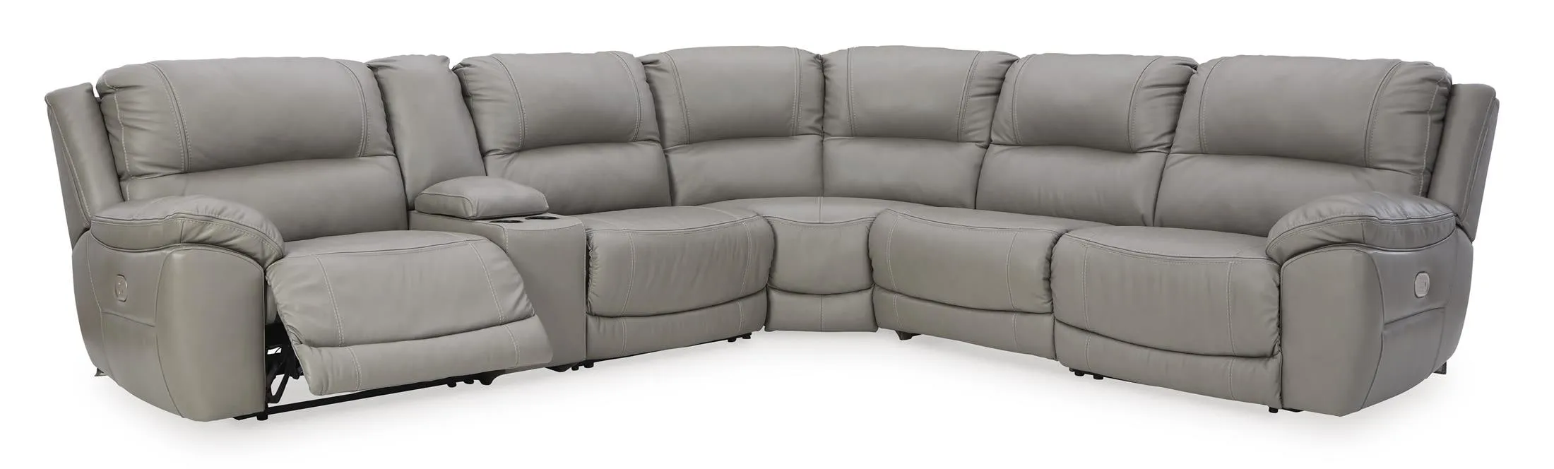 Dunleith 5-Pc Leather Reclining Sectional