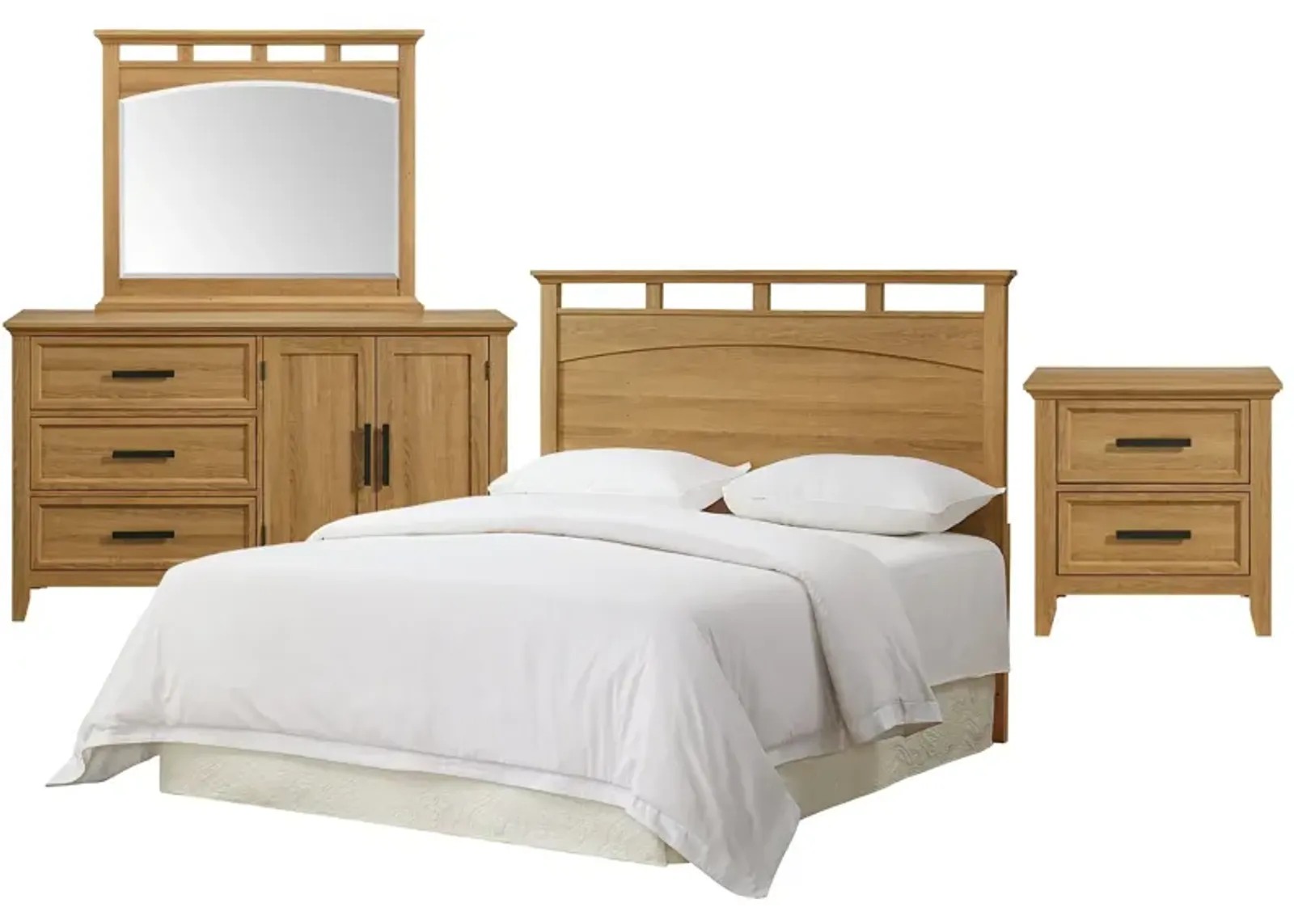 Mac Queen Headboard, Frame, Dresser, Mirror And Nightstand Package