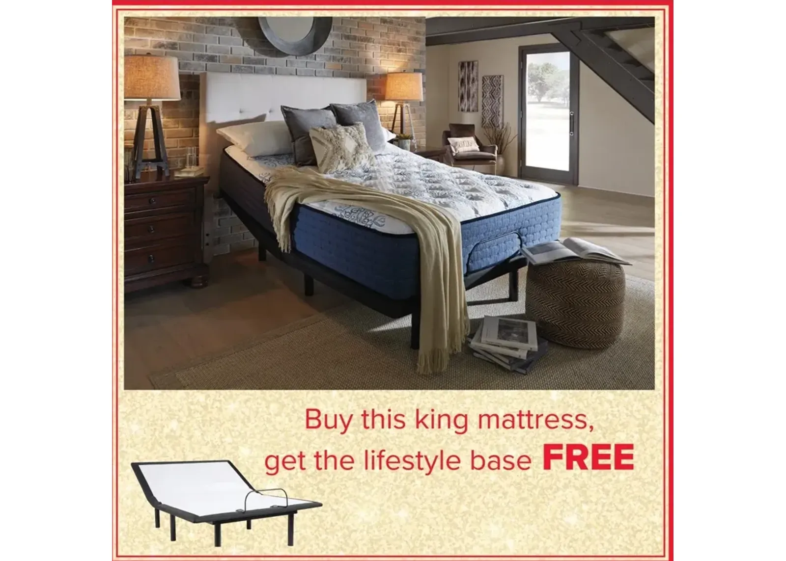 Luxury Quilted Plush King Mattress With Free Adjustable Base