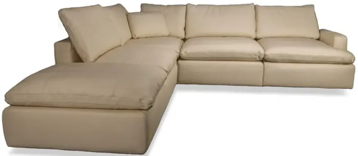 Callen Cloud 4-Pc Leather Sectional