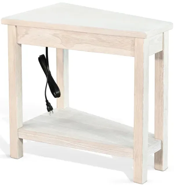 Wedge Chairside Table With Power