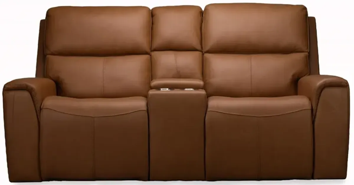 Jaxson Leather Power Reclining Loveseat By Flexsteel