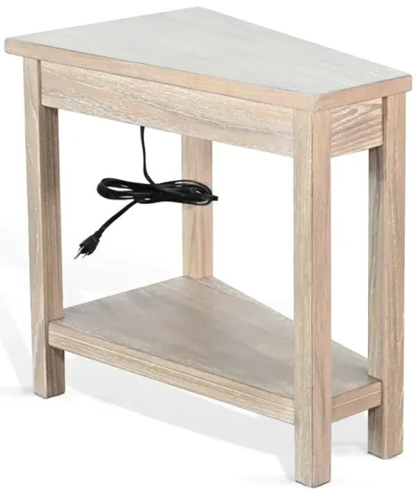 Wedge Chairside Table With Power