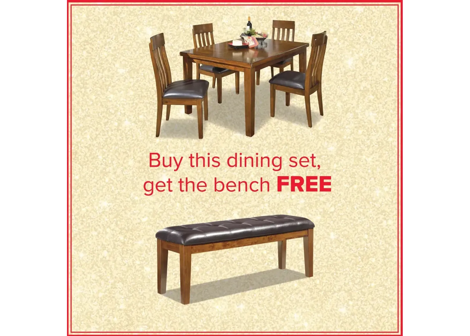 Ralene 5-Piece Dining Set And Free Bench