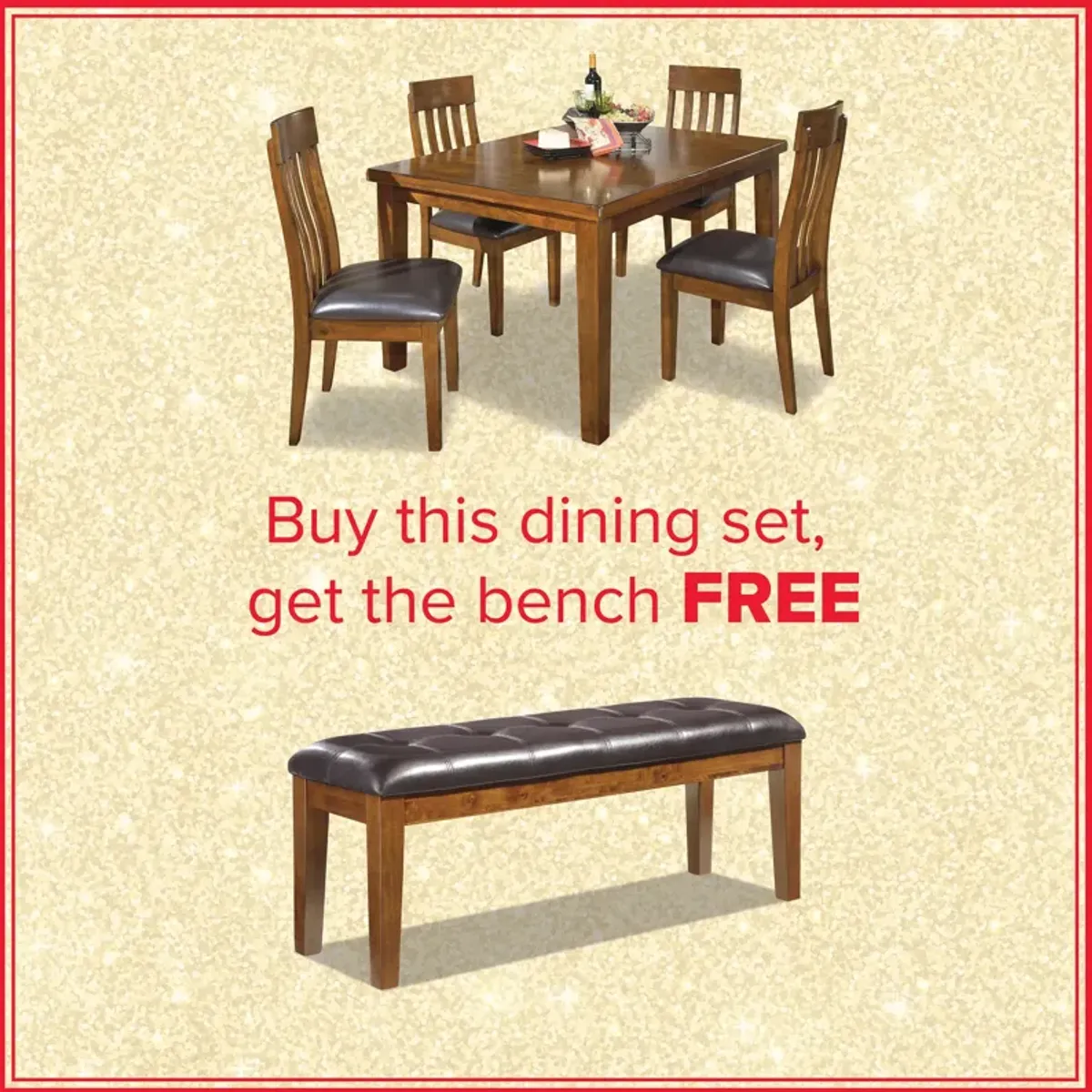 Ralene 5-Piece Dining Set And Free Bench