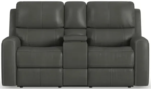Lorain Leather Match Power Reclining Loveseat By Flexsteel