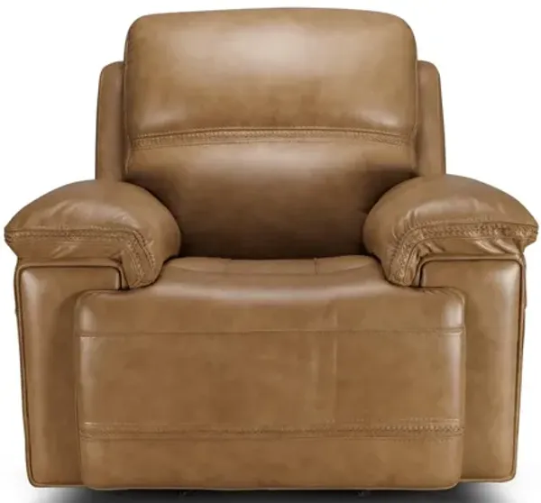 Montana Leather Power Glider Recliner By Flexsteel