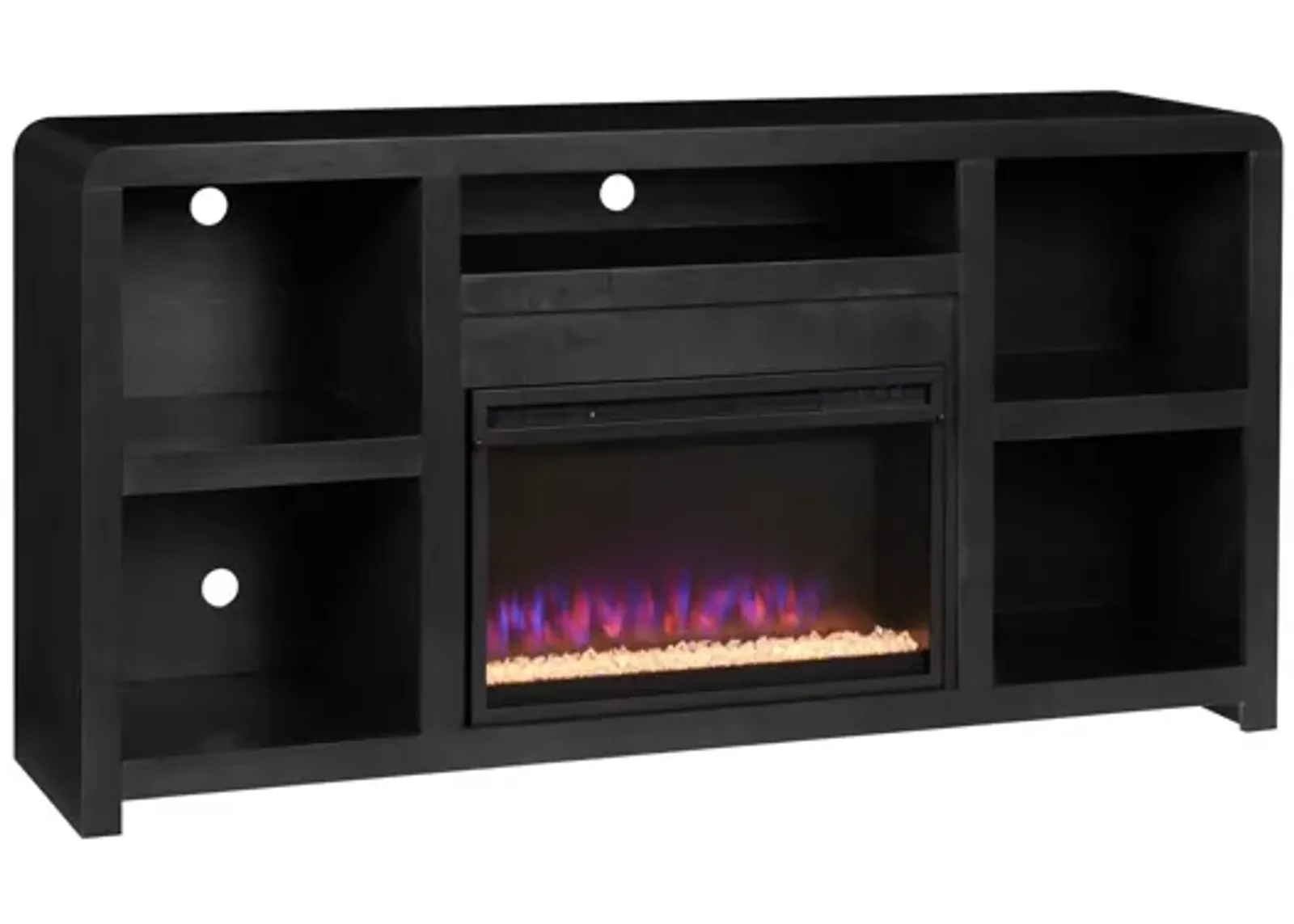 Troy 66" Glass And Log Variants Fireplace Console