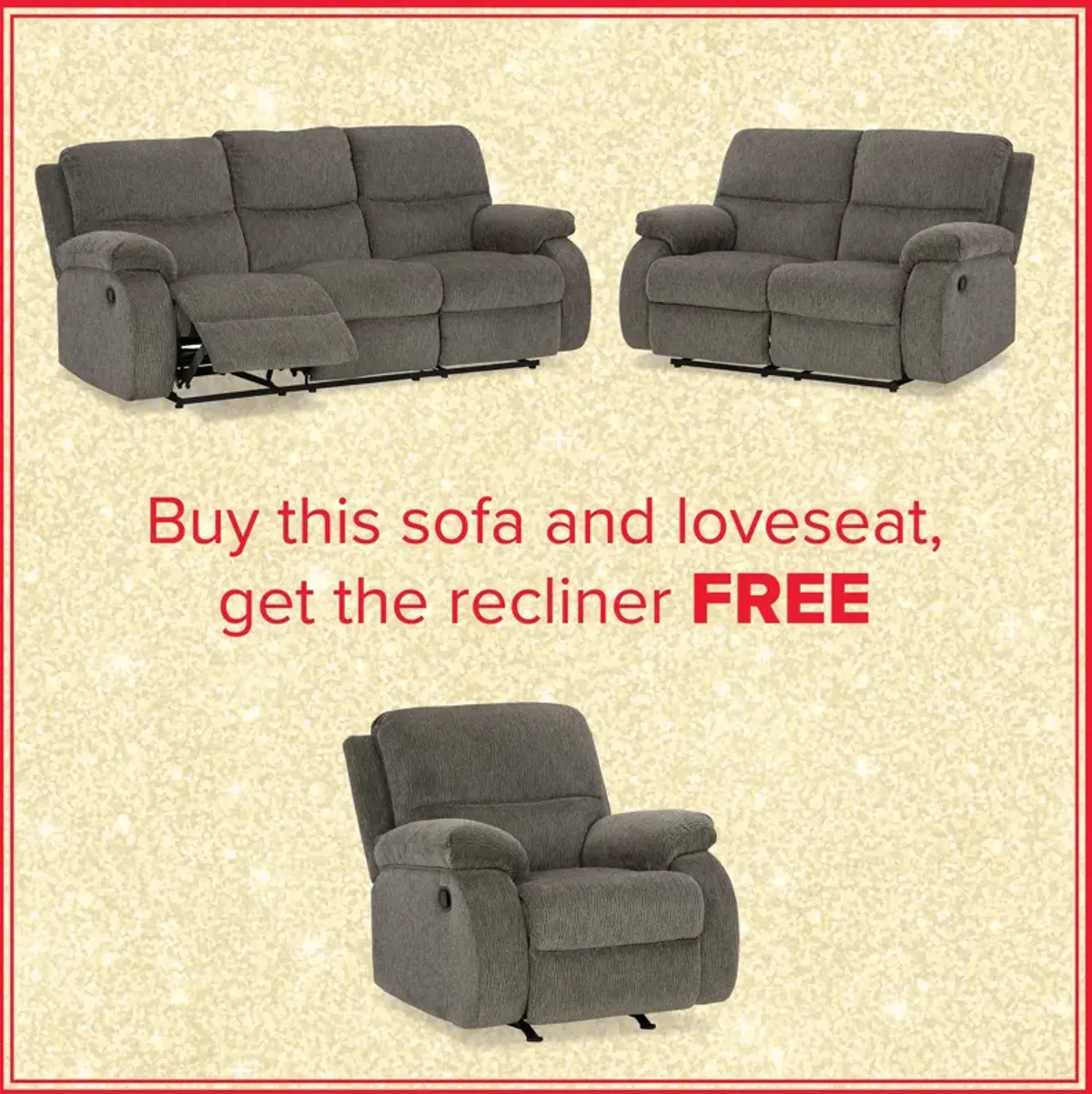 Scranto Sofa, Loveseat And Free Recliner