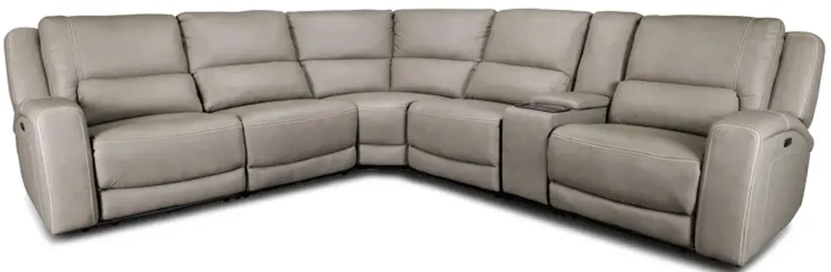 Bison 6-Pc Leather Power Reclining Sectional