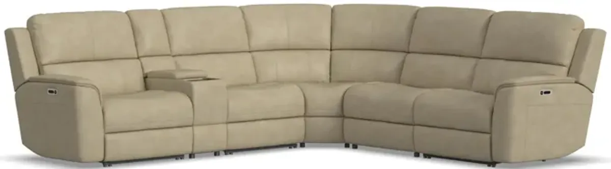 Keanu 6-Pc Zero Gravity Leather Power Reclining Sectional By Flexsteel