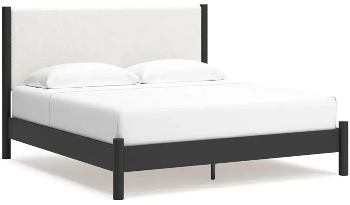 King Upholstered Panel Bed