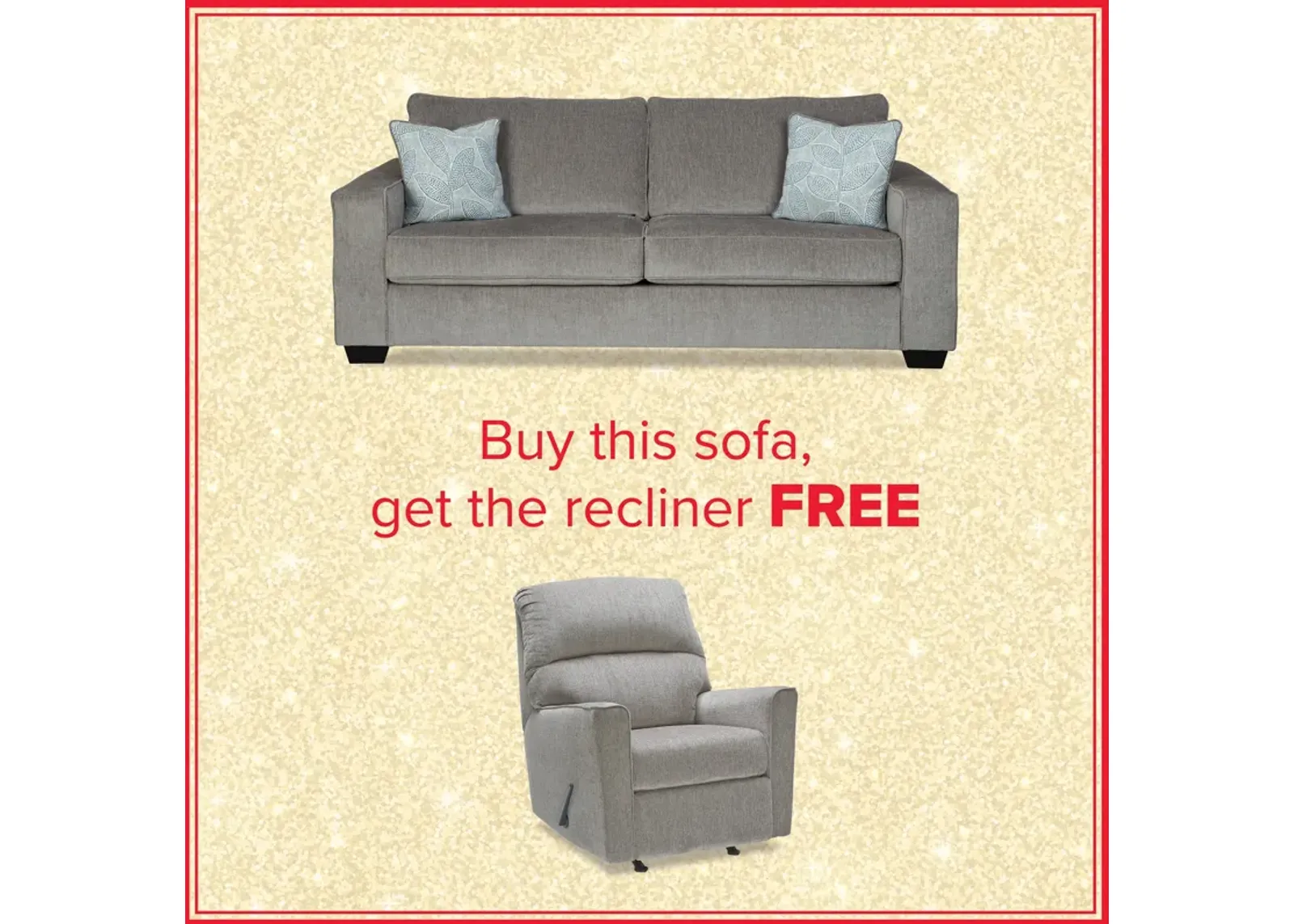 Altari Sofa And Free Recliner