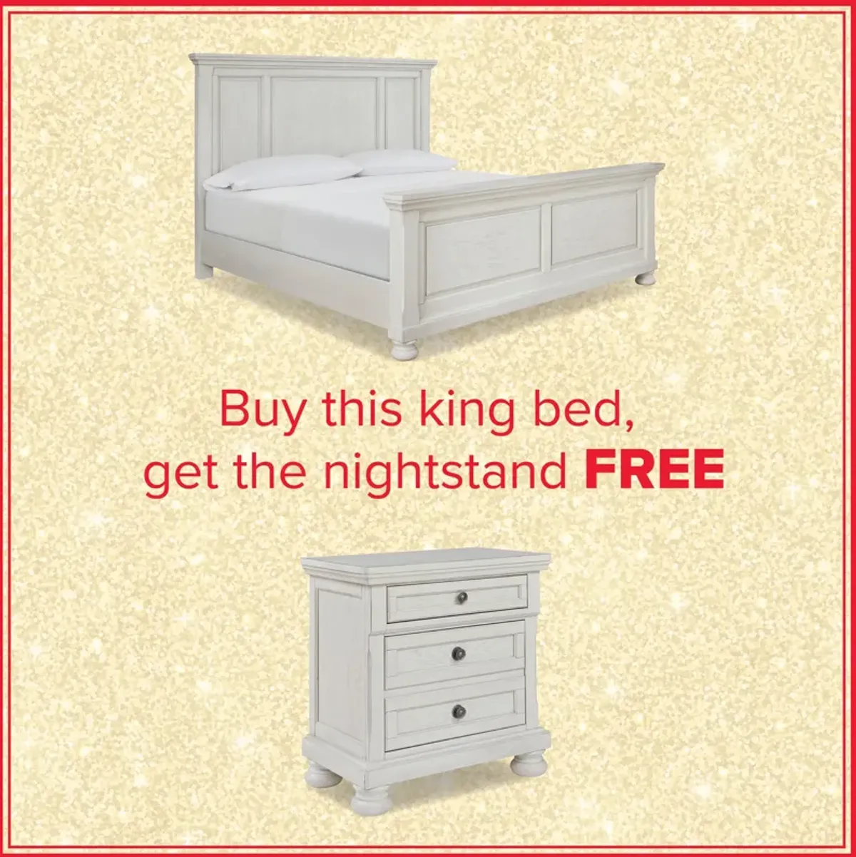 Robbinsdale King Panel Bed And Free Nightstand