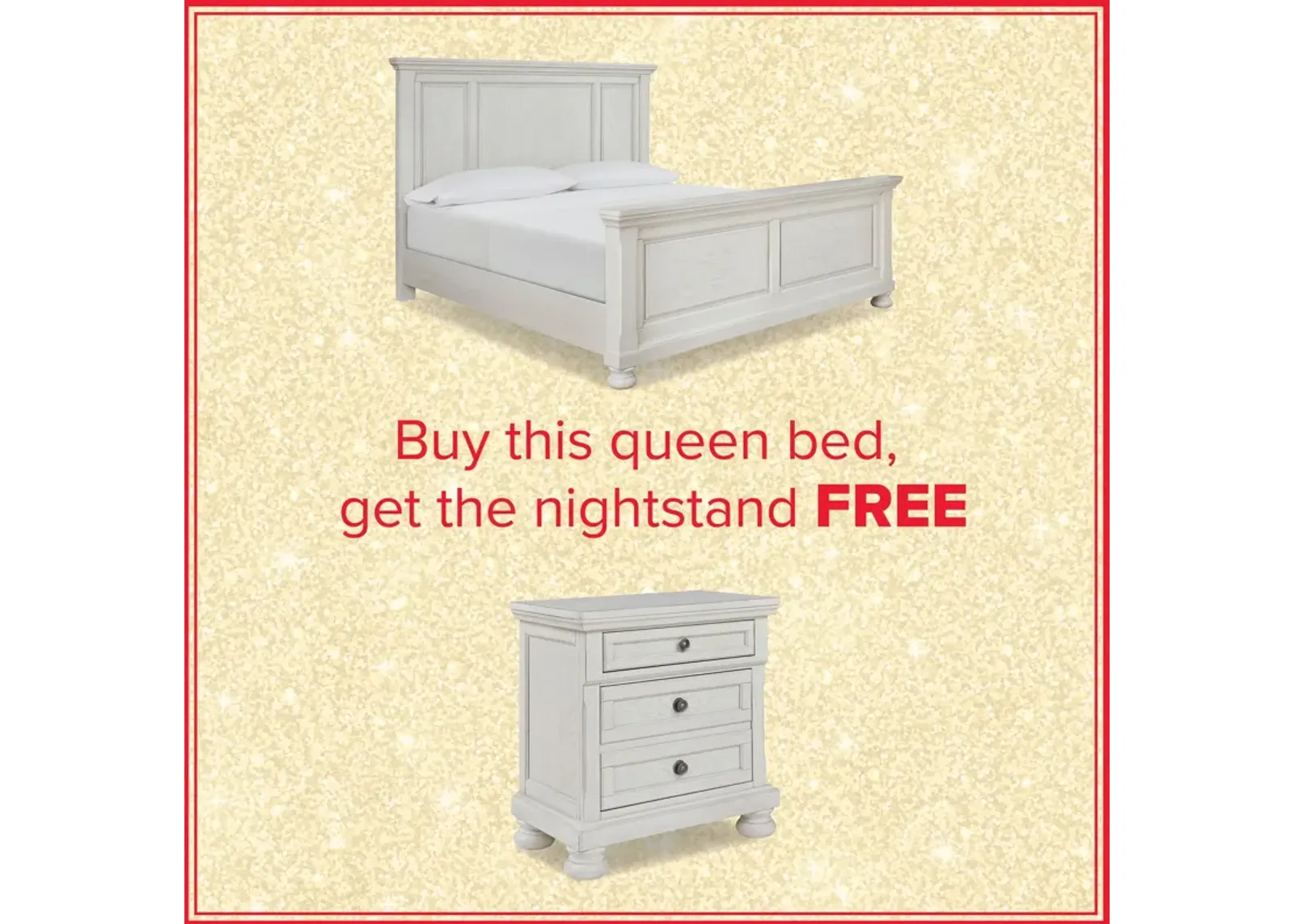 Robbinsdale Queen Panel Bed And Free Nightstand