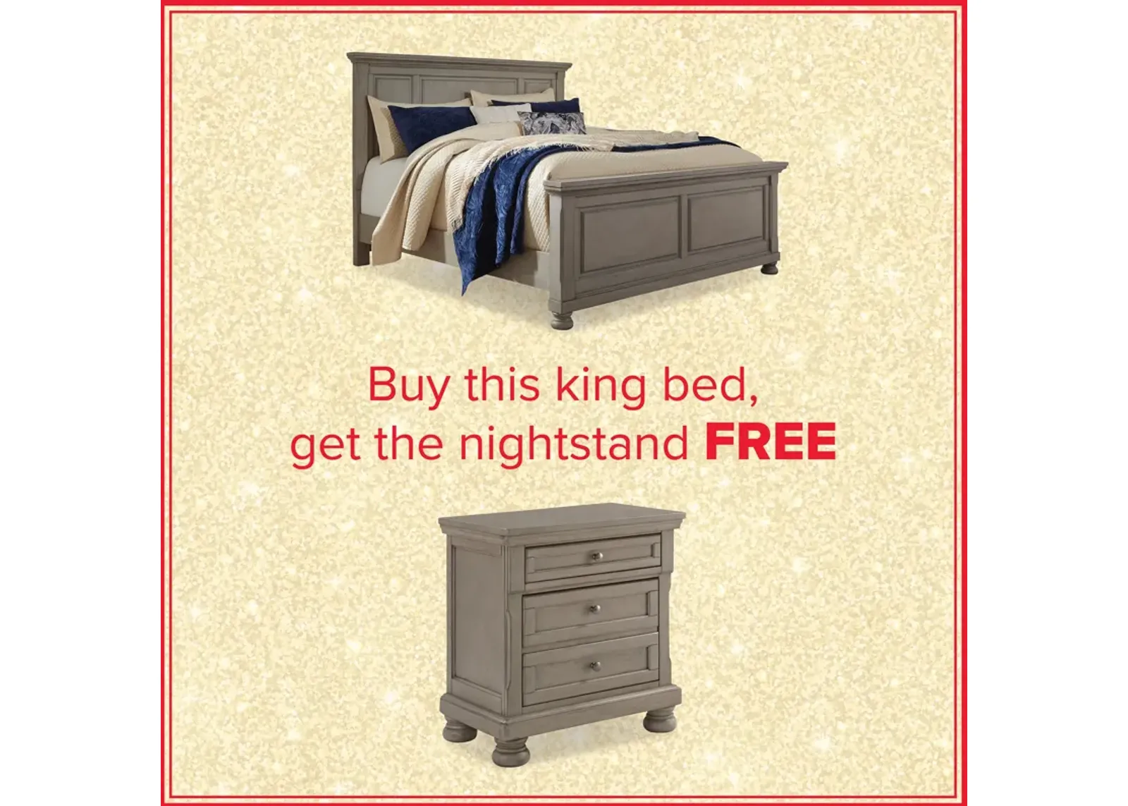 Lettner King Panel Bed And Free Nightstand