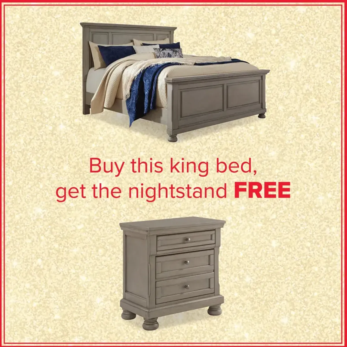 Lettner King Panel Bed And Free Nightstand