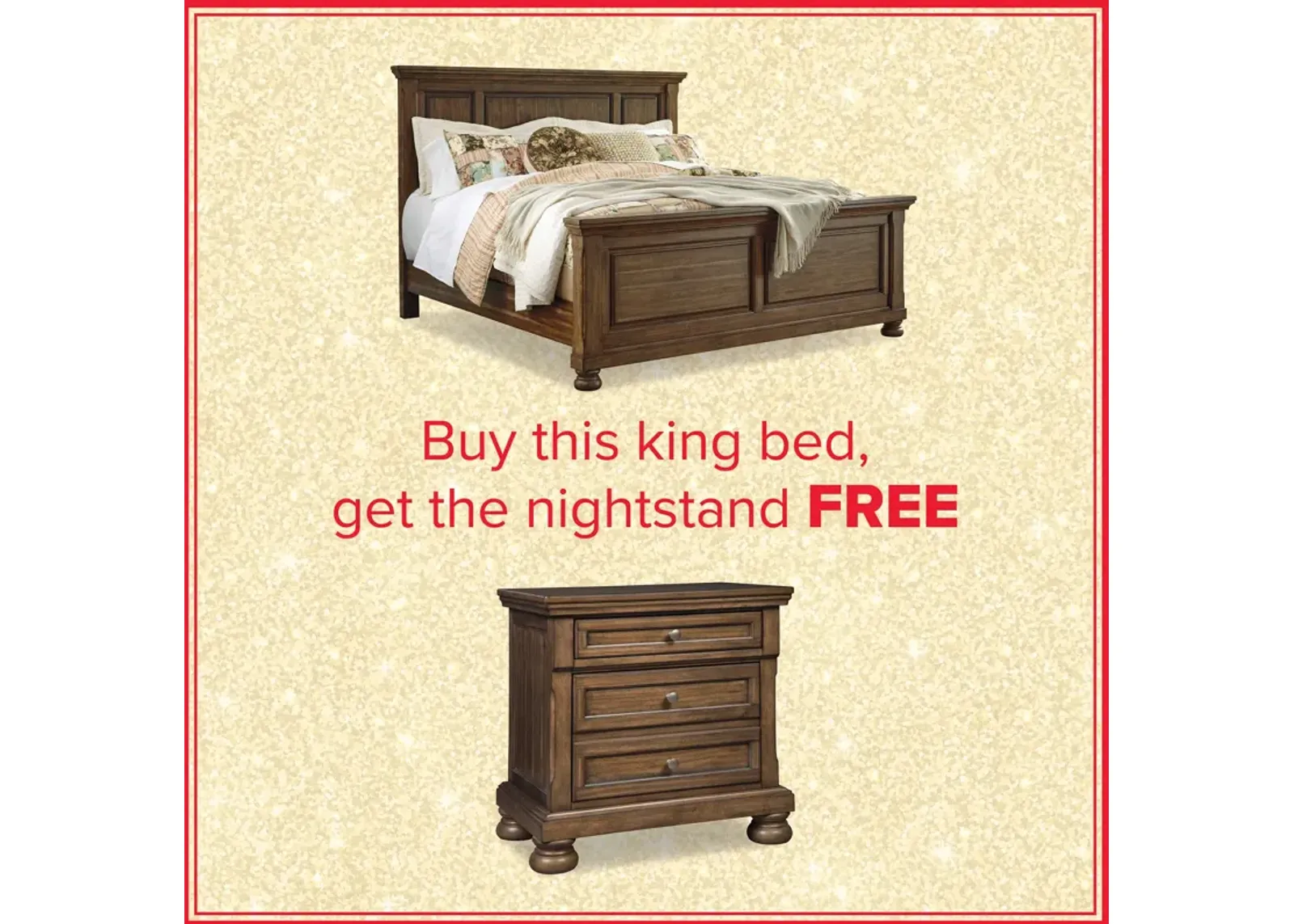 Flynnter King Panel Bed And Free Nightstand