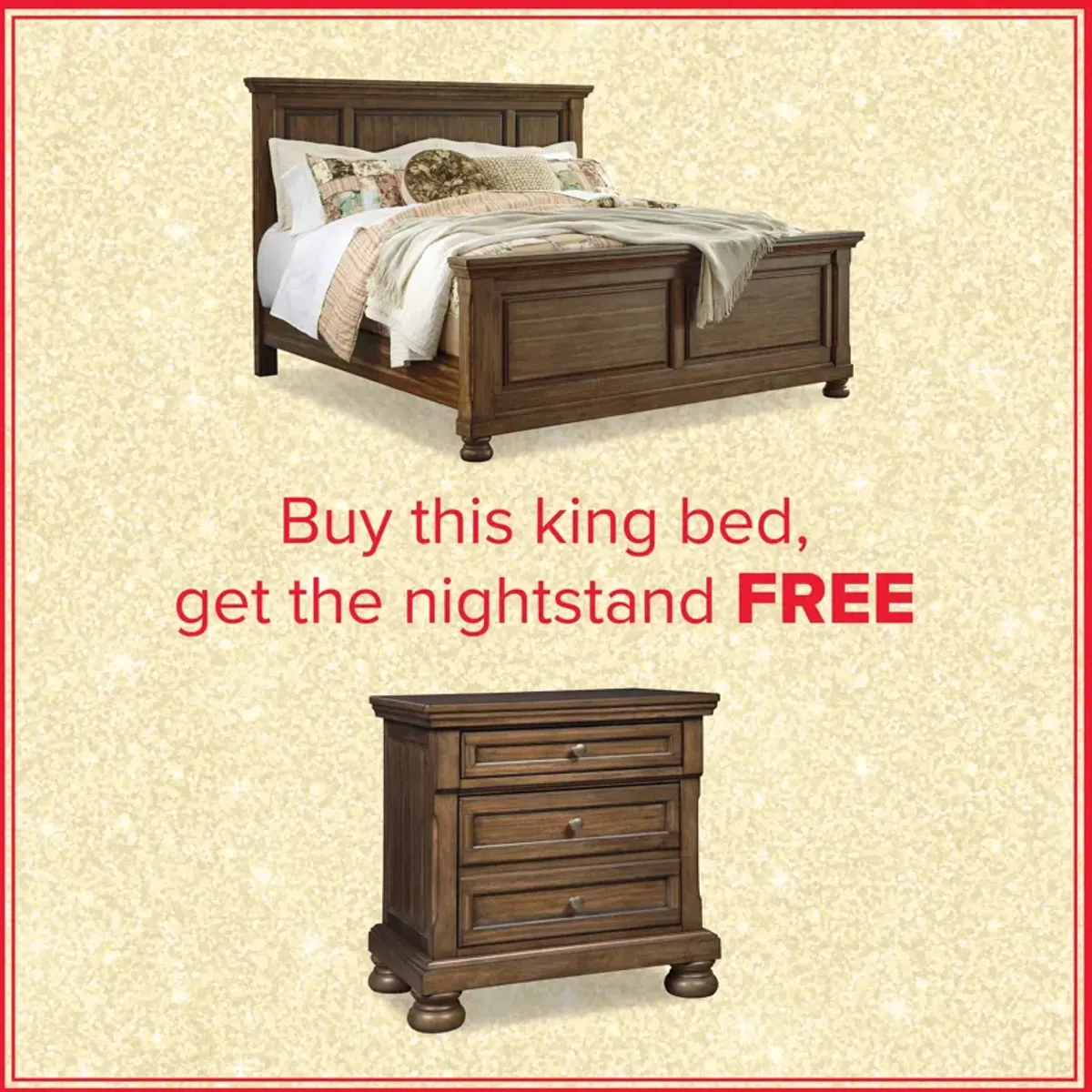 Flynnter King Panel Bed And Free Nightstand