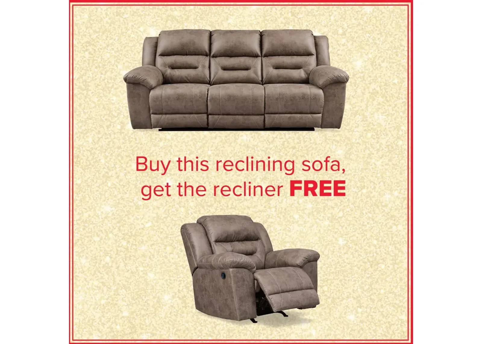 Stoneland Power Reclining Sofa And Free Recliner