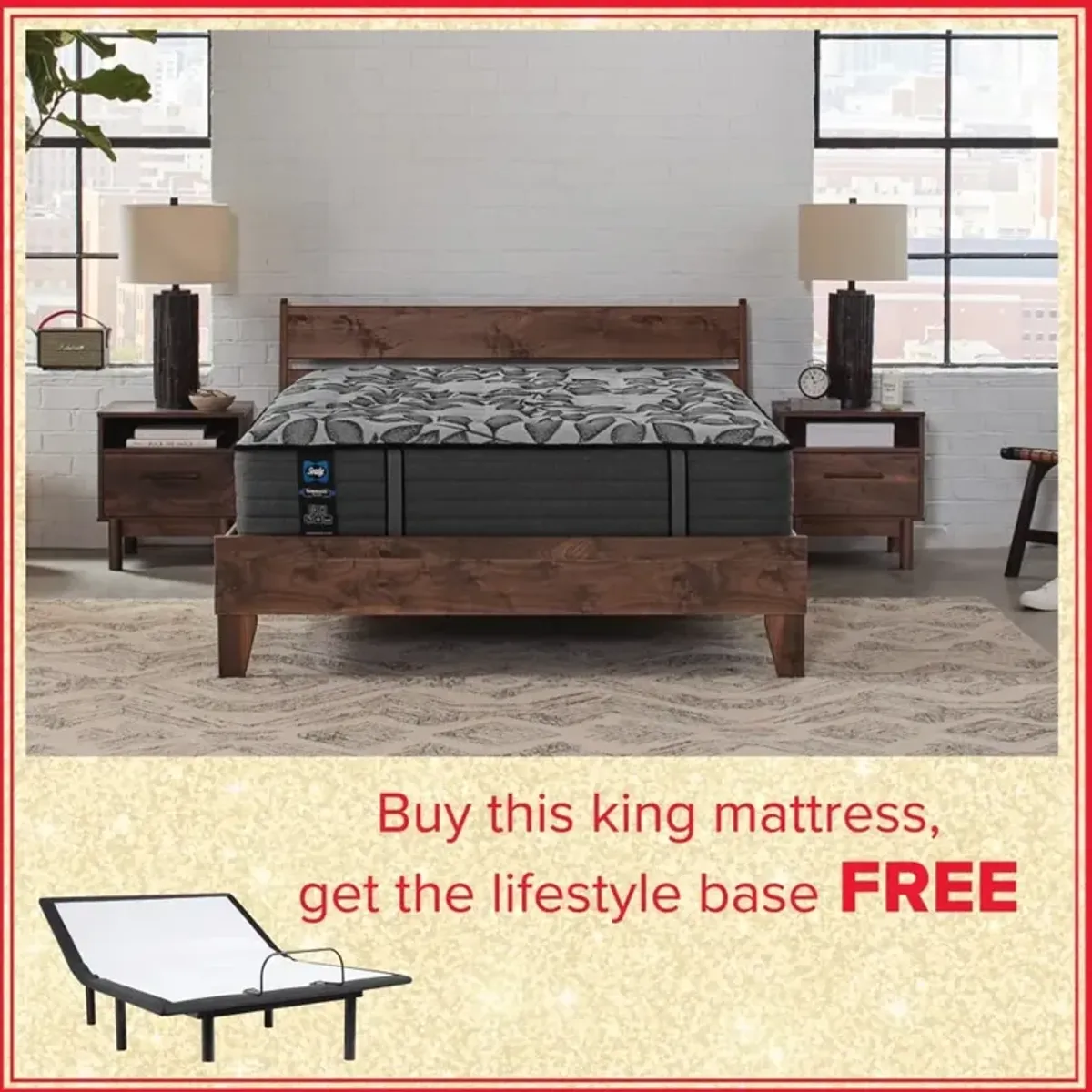 Trinity Lane Soft King Mattress With Free Adjustable Base