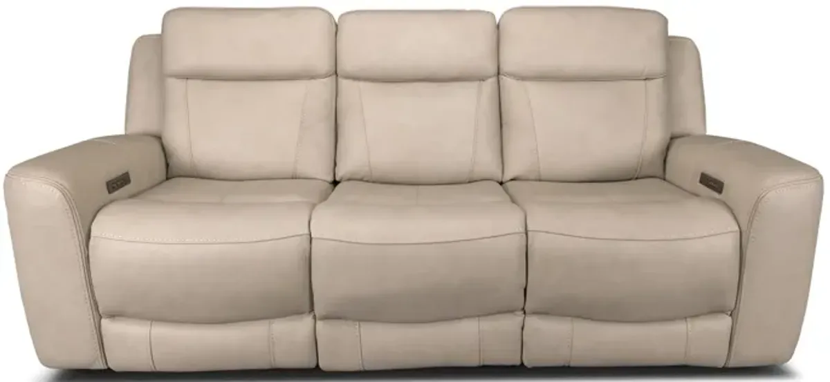 Cocoa Leather Power Reclining Sofa
