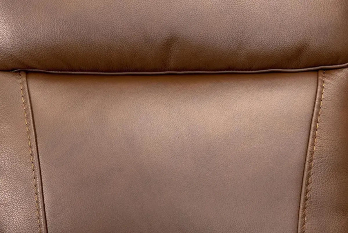 Cocoa Leather Power Reclining Loveseat