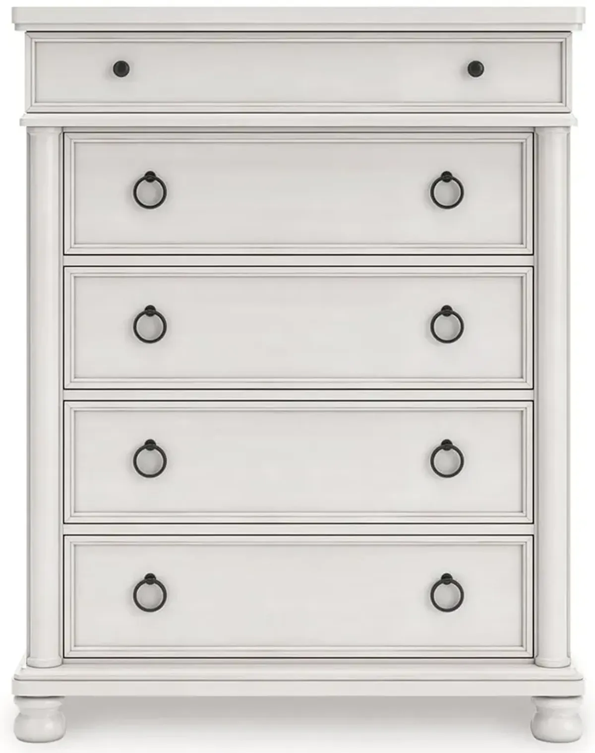 Chadworth Antique White 5 Drawer Chest