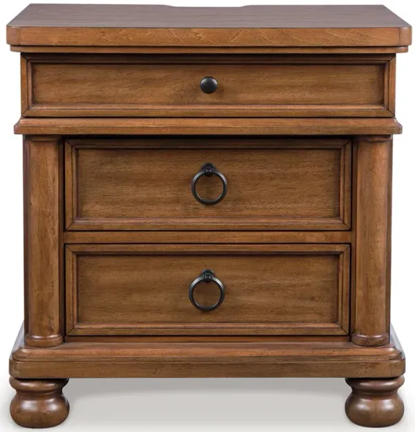 Chadworth Brown 3-Drawer Nightstand
