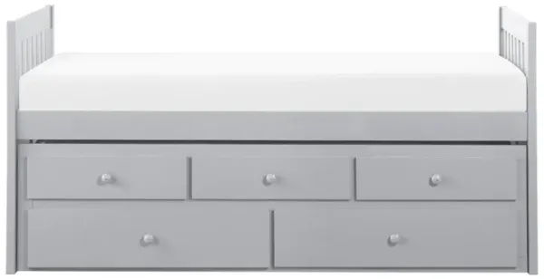 Rowen Twin Over Twin Captain Trundle Bed Gray