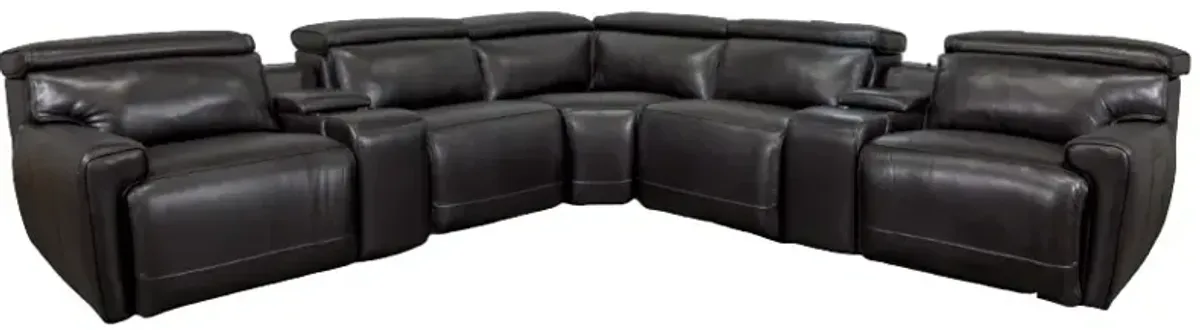 Alara 7-Pc Leather Power Reclining Sectional