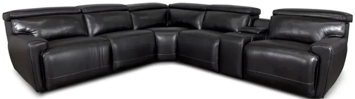 Alara 6-Pc Leather Power Reclining Sectional