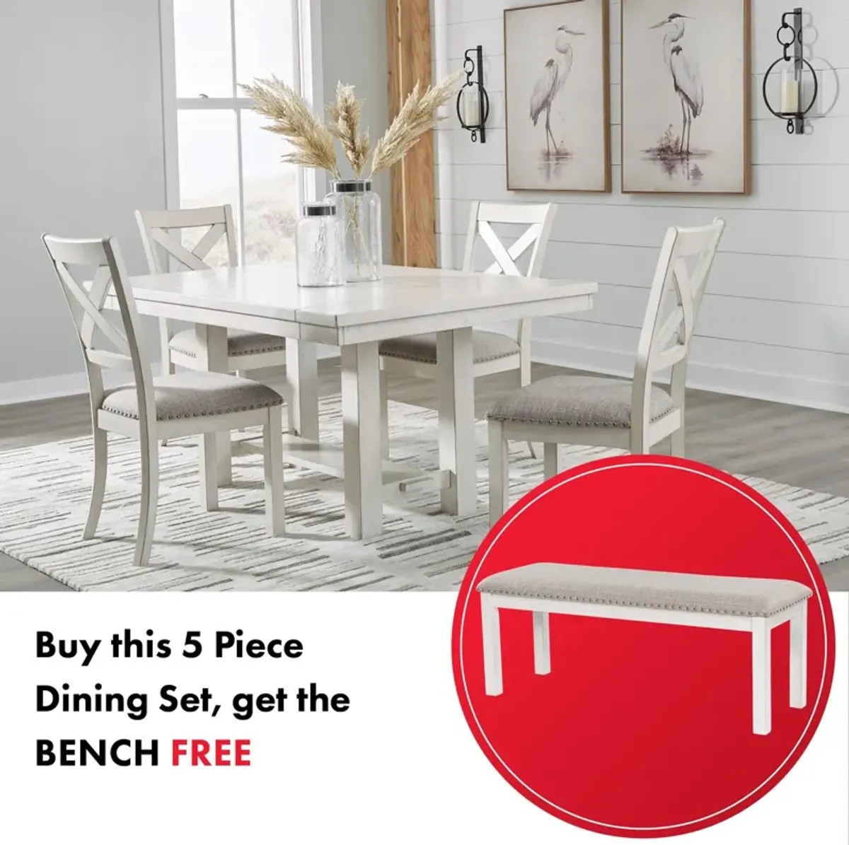 Robbinsdale 5-Pc Dining Set And Free Bench