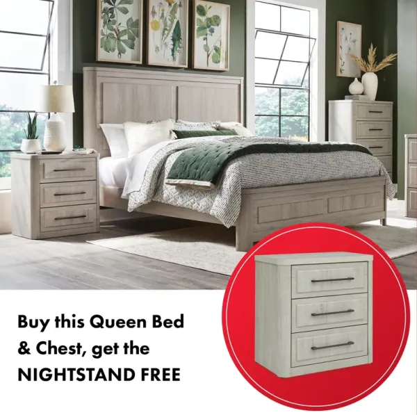 Leia Queen Panel Bed And Chest With Free Nightstand!